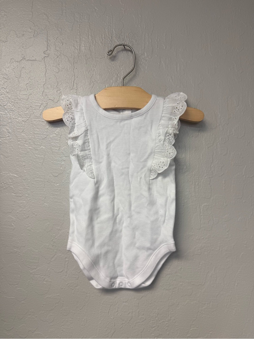 $15 ADD ON janie and jack white bodysuit eyelet ruffle 3-6M mayoral zara h&m